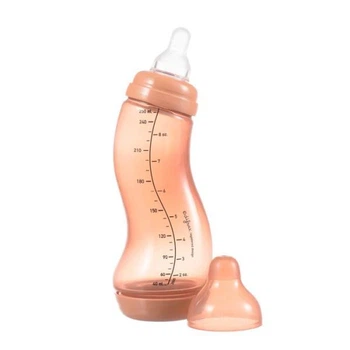 Антиколькова пляшечка Difrax S-bottle Natural Trend із силіконовою соскою 250 мл жовтогарячий (706T Peachy) 5249351
