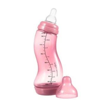 Антиколькова пляшечка Difrax S-bottle Natural Trend із силіконовою соскою 250 мл рожевий (706T Raspberry) 5249352