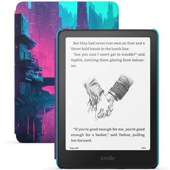 Электронная книга Amazon Kindle Paperwhite Kids 12-го поколения 16 ГБ – 7" E Ink 300 ppi, водонепроницаемый чехол Cyber City(DL_1C983D096514)