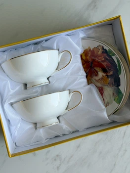Чашка с блюдцем на 2 персоны "Flori Пион", 200 мл, фарфор (подарочная коробка).