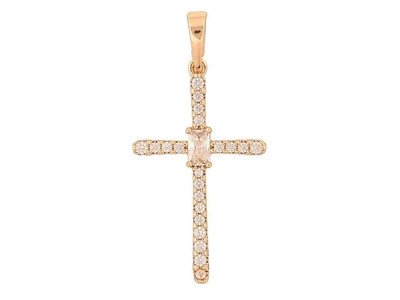 Кулон XUPING Позолота 18K "Хрест з кристалами" для ланцюжка до 6мм (329524)