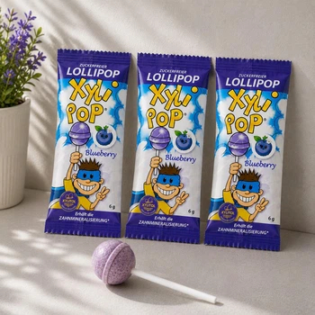 Конфеты с ксилитом Miradent XyliPop (черника), 3 шт