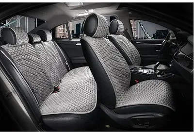 Накидки на сидіння авто з алькантари Elegant PALERMO передні та задні сірі