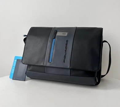 Сумка для ноутбука Piquadro Urban (UB00) Black-Blue CA4639UB00 / NGR мужская черная кожаная 15-16 дюймов