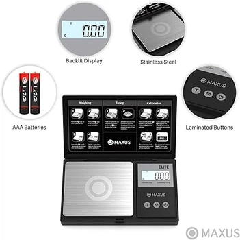 Прецизионные карманные весы Maxus 200 г x 0,01 г