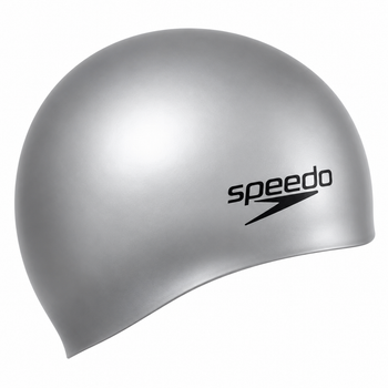 Шапочка для плавания Speedo Moulded Cap, взрослая, силиконовая, серебристая, универсальный размер OSFM (8-709849086)