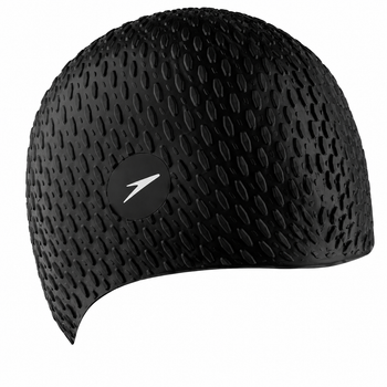 Шапочка для плавания Speedo Bubble Cap, силиконовая, черная, универсальный размер OSFM (8-709290001)
