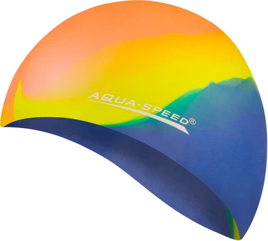 Шапочка для плавания AQUA SPEED Bunt, силиконовая, разноцветная, универсальный размер OSFM (113-48)
