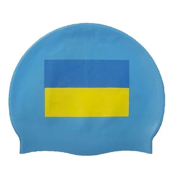 Шапочка для плавания Zoggs Logo Ukraine, взрослая, силиконовая, синяя, универсальный размер OSFM (455196.DAMFBL)
