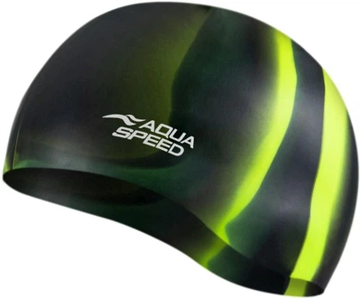 Шапочка для плавания AQUA SPEED Bunt, силиконовая, разноцветная, универсальный размер OSFM (113-34)