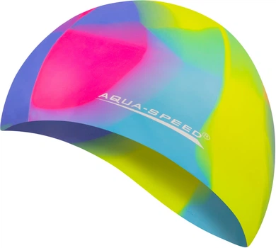 Шапочка для плавания AQUA SPEED Bunt, силиконовая, разноцветная, универсальный размер OSFM (113-44)