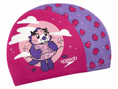 Шапочка для плавания Speedo Printed Cap, детская, полиэстеровая, черная, универсальный размер OSFM (8-1224114676)