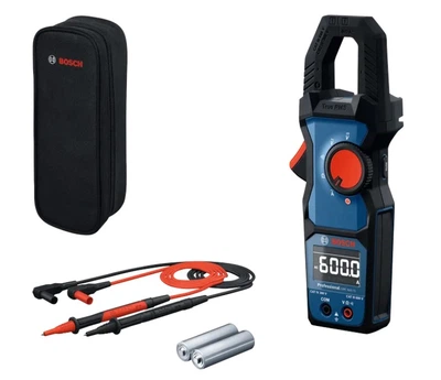Мультиметр Bosch GMC 600-15 (2хAA, 600A, 600В) цифровой измерительные клещи (27143)