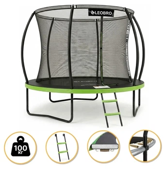 Батут з внутрішньою захисною сіткою 252 см LEOBRO Premium Pro 8FT GREEN (LB-1099) (LEO_LB-1099)