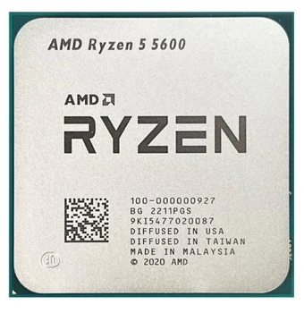 Процесор AMD (AM4) Ryzen 5 5600, Tray, 6x3.5 ГГц (Turbo Boost 4.4 ГГц), L3 32Мб, Vermeer (Zen 3), 7 нм, TDP 65 Вт, розблокований множник (100-000000927)