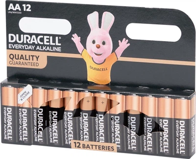 Лужні батарейки Duracell Everyday Alkaline AA (LR6/MN1500) 1.5V — вигідна упаковка 12 шт