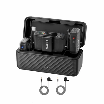Петличный микрофон BOYA BOYAMIC 2-01 /2025/ Type-C+3,5 mm TRS с зарядным кейсом (для iPhone/ Android/фото-видеокамеры) + два дополнительные проводные микрофоны (77750055)