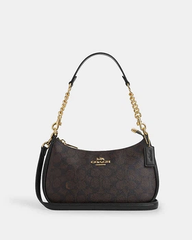 Сумка жіноча Coach Teri Shoulder Bag In Signature Canvas CV933 коричнева