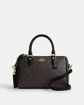 Сумка жіноча Coach Rowan Satchel Bag In Signature Canvas CV961 коричнева