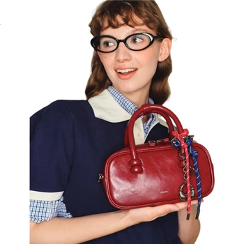 Сумка MUVA Boston Red из натуральной кожи, женская наплечная, для работы, подарочная