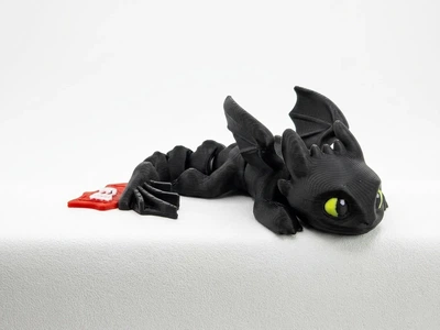 Брелок Дракон Беззубик Mini Flexi Toothless Pocket Dragon 8 См 3Д Печать