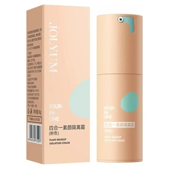 Праймер для обличчя з матуючим та зволожуючим ефектом Jolyum Four in One Plain Makeup Isolation Cream (Рожевий), 30 мл