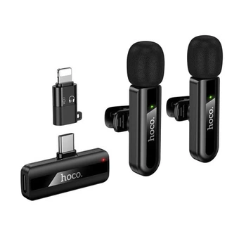 Мікрофон HOCO L20A Fair dual-mic wireless microphone(iP/Type-C) black