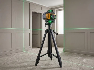 Аккумуляторный лазерный нивелир 4D LUX на 16 зеленых линий с LED экраном и зарядкой Type-C