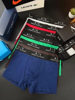 Набір чоловічих трусів 5шт боксери Armani Exchange M-3XL Сині, Червоні, Коричневі, Чорні, Зелені