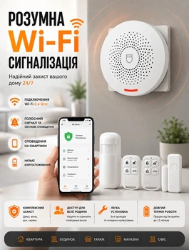Сигнализация для дома беспроводная система безопасности с датчиками движения Wi-Fi приложение TUYA с сиреной датчиком открытия дверей пультом для квартиры офиса умная охранная