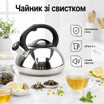 Чайник A-PLUS со свистком 3.0 л (1317-WK)