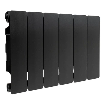 Алюминиевый радиатор Fondital Blitz Super B4 557x480 боковое подключение, черный матовый (6 секций в сборе) (VC053V03406)