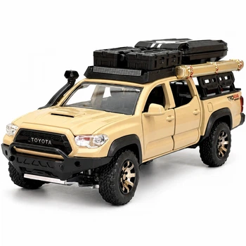 Игрушечная машинка Toyota Tacoma TRD Sport 4x4 1:32 металлическая подсветка звуковые эффекты инерционный механизм открыва двери