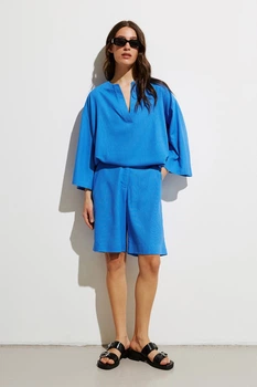 Жіночий літній костюм (туніка+шорти) RicaMare XL Блакитний (RM4272-25DS---1829)