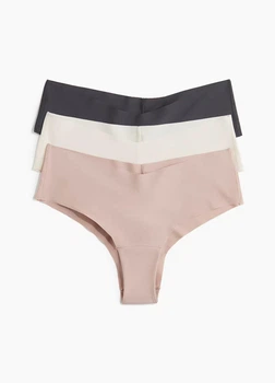 Женские бесшовные трусики хипстеры комплект 3 шт H&M XS (40-42) разноцветный (13746)