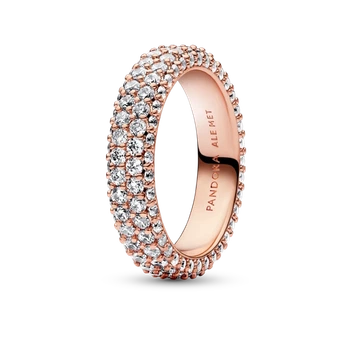 Кольцо Pandora "Два ряда паве" 16р. (Rose-Gold )