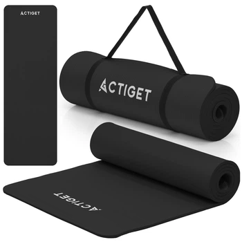 Коврик для йоги и фитнеса Actiget NBR 183 x 61 x 1 cм спортивный ACT0020 Black (JDT-0850181)