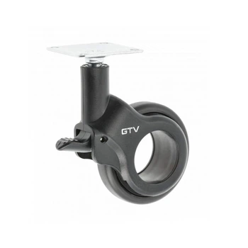 Мебельный ролик с тормозом GTV Strada 60 мм черный