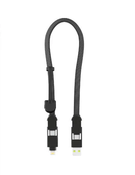 Кабель Rolling Square 6in1, inCharge XL 30 см, чорний (XLS01R)