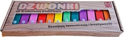 Dzwonki 12-tonowe kolorowe Marek na drewnianej ramie (M04KD)