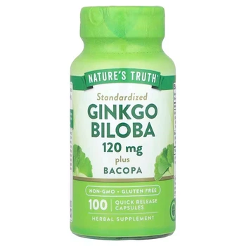 Гинкго билоба плюс бакопа, Ginkgo Biloba Plus Bacopa, Nature's Truth, 120 мг, 100 капсул быстрого высвобождения