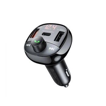 Автомобильное зарядное устройство + FM ресивер Remax Lodi Series 2xUSB + Type-C 54.5W Black (RCC331)