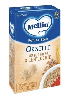 Детские макароны из пшеницы и чечевицы Mellin Мишки Orsetti 280 г