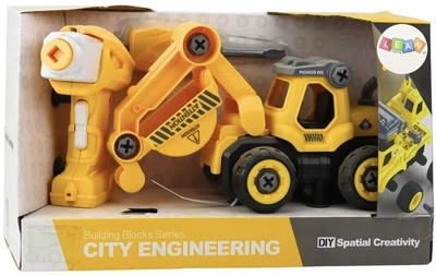 Екскаватор-конструктор R/C LEAN Toys 2 в 1 із шуруповертом та пультом (22993) (5905991053422)