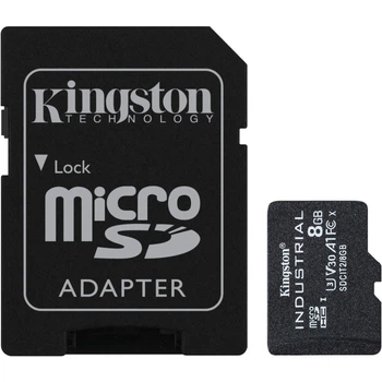 Карта памяти microSD 8Gb Kingston Industrial UHS-I/U3 Class 10 + SD адаптер (SDCIT2/8GB)