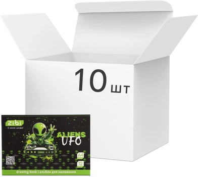 Набор альбомов для рисования ZiBi UFO А4 на скобе 12 листов х 10 шт (ZB.1421-04)