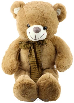 Maskotka LeanToys Miś z brązową kokardą 60 cm 22481 (5905991048374)
