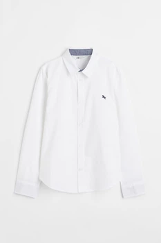 Сорочка для хлопчиків H&M біла 134 бавовна