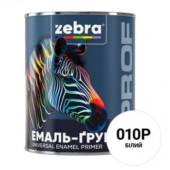 Эмаль-грунт Zebra PROF 1110 010P белая 0,25 кг