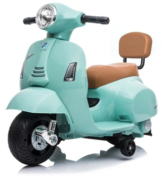 Детский электроскутер Vespa GTS лицензионный бирюзовый (10029)